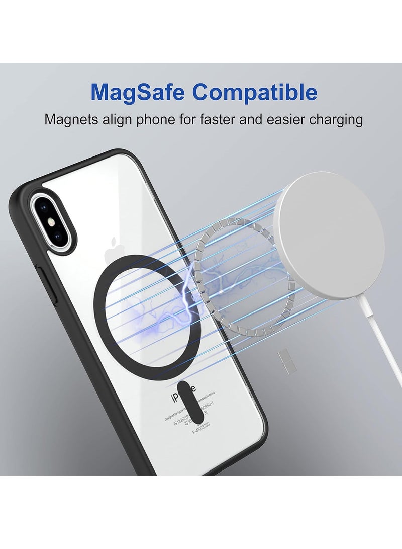 تين تك جراب حماية شفاف مغناطيسي متوافق مع ماج سيف لموبايل ايفون اكس اس ماكس / iPhone XS Max مضاد للصدمات والخدوش (اسود) جراب خلفي سيليكون من تين تك - Image 3