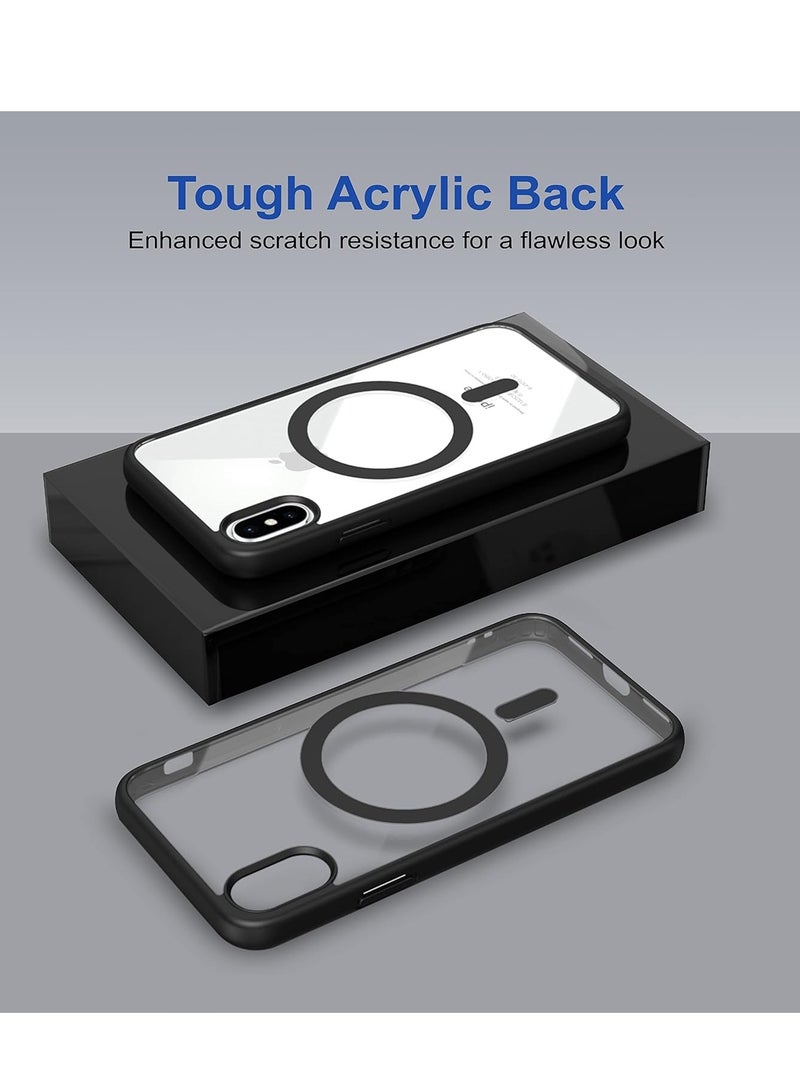 تين تك جراب حماية شفاف مغناطيسي متوافق مع ماج سيف لموبايل ايفون اكس اس ماكس / iPhone XS Max مضاد للصدمات والخدوش (اسود) جراب خلفي سيليكون من تين تك - Image 4