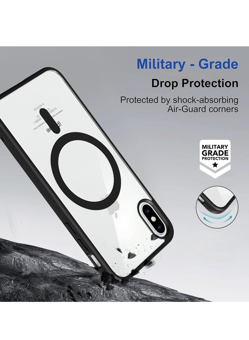 تين تك جراب حماية شفاف مغناطيسي متوافق مع ماج سيف لموبايل ايفون اكس اس ماكس / iPhone XS Max مضاد للصدمات والخدوش (اسود) جراب خلفي سيليكون من تين تك - Image 5