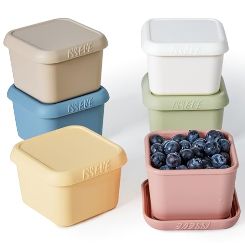 ISSEVE 6Pack 6oz Silicone Snack Containers for Kids, Reusable Small Containers with Lids, Leak Proof Silicone Food Storage Containers, Children Kids Lunch Box for Daycare, School, Travel - Image 1
