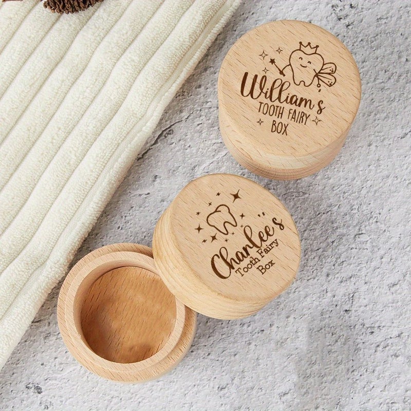 Personalized Engraved Keepsake Box For Baby Teeth Collection Disney Inspired Storage Case - Image 1
