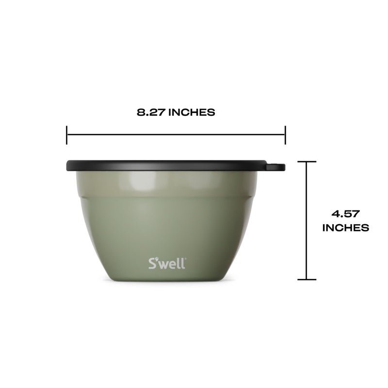S'well Stainless Steel Salad Bowl Kit 64oz, Mountain Sage, Comes with 2oz Mini Canister and Removable Tray for Organization, Leakproof, Easy to Clean, Dishwasher Safe - Image 4