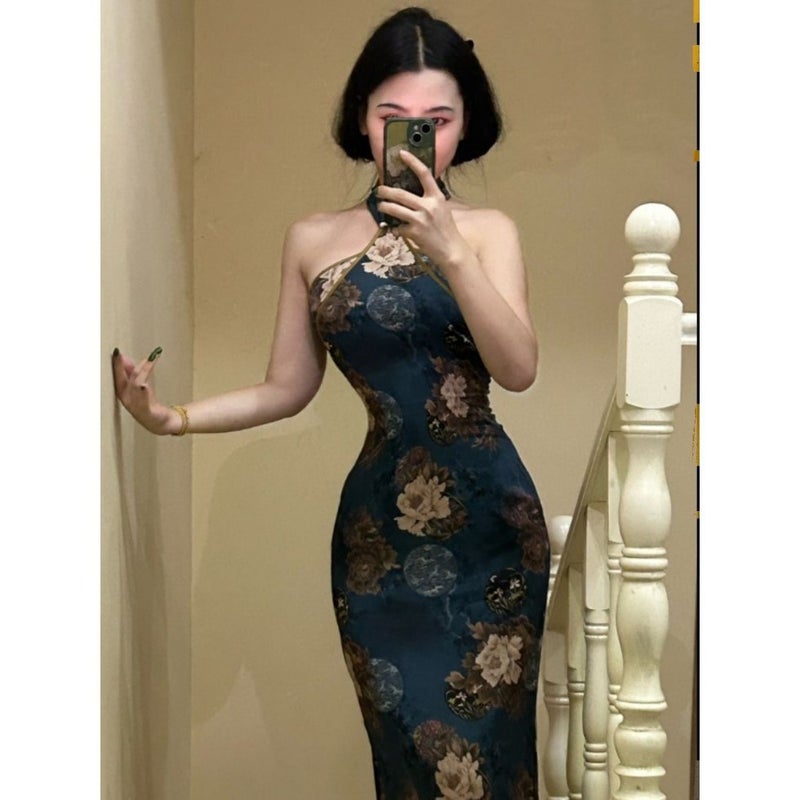 Original Homemade New Chinese Style National Style New Improved Pure Desire Style Ten Thousand Kinds Of Improved Cheongsam Tight Waist Slimming Dress - Image 3