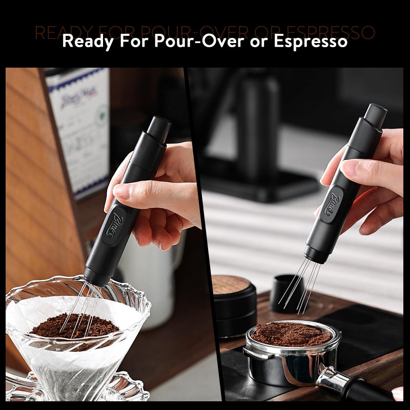 Bincoo Retractable WDT Tool Espresso Distribution Tool - Espresso Stirrer Magnetic Coffee Distributor for Barista with Storage Stand & Extra 6 Needles Replacement(Black) - Image 4