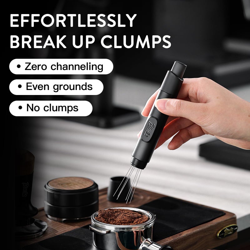 Bincoo Retractable WDT Tool Espresso Distribution Tool - Espresso Stirrer Magnetic Coffee Distributor for Barista with Storage Stand & Extra 6 Needles Replacement(Black) - Image 2