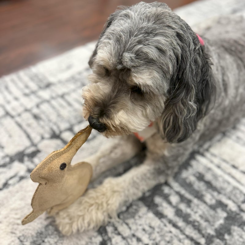SPOT Dura-Fused Leather Rabbit Dog Toy â€“ Durable Real Leather & Jute Chew Toy with Squeaker, Double-Stitched for Moderate Chewers, Small & Medium Dogs, 7.5in - Image 4