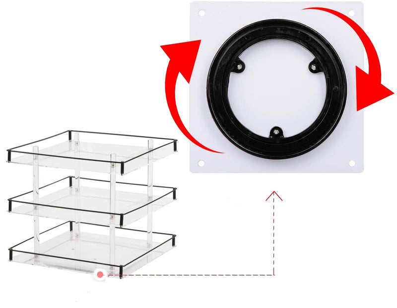 J JACKCUBE DESIGN Nail Polish Organizer, 3 Tier Acrylic 360 Rotating Display Rack Stand Makeup Cosmetics Storage Box Carousel Shelf with Black Iron Guard, Hold Up to 180 â€“ MK302-3 - Image 5