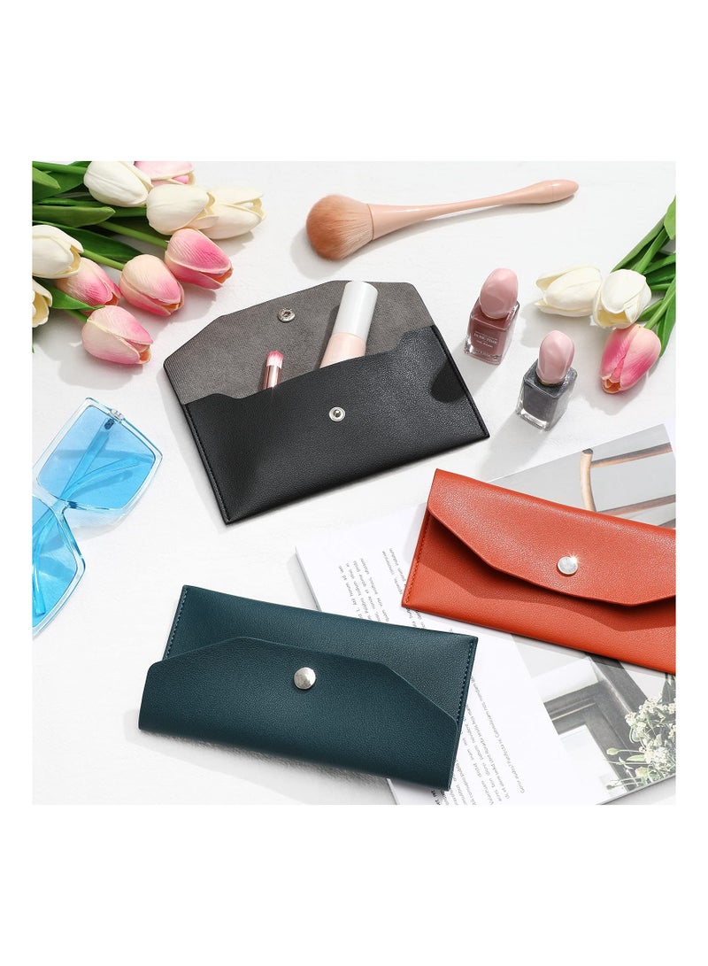 3-Pack PU Leather Cash Envelopes - Reusable Money Pouches for Weddings, Birthdays, Graduations, and Holidays (Black, Orange, Dark Green) - Perfect for Spring Festival Celebrations.  - Image 4