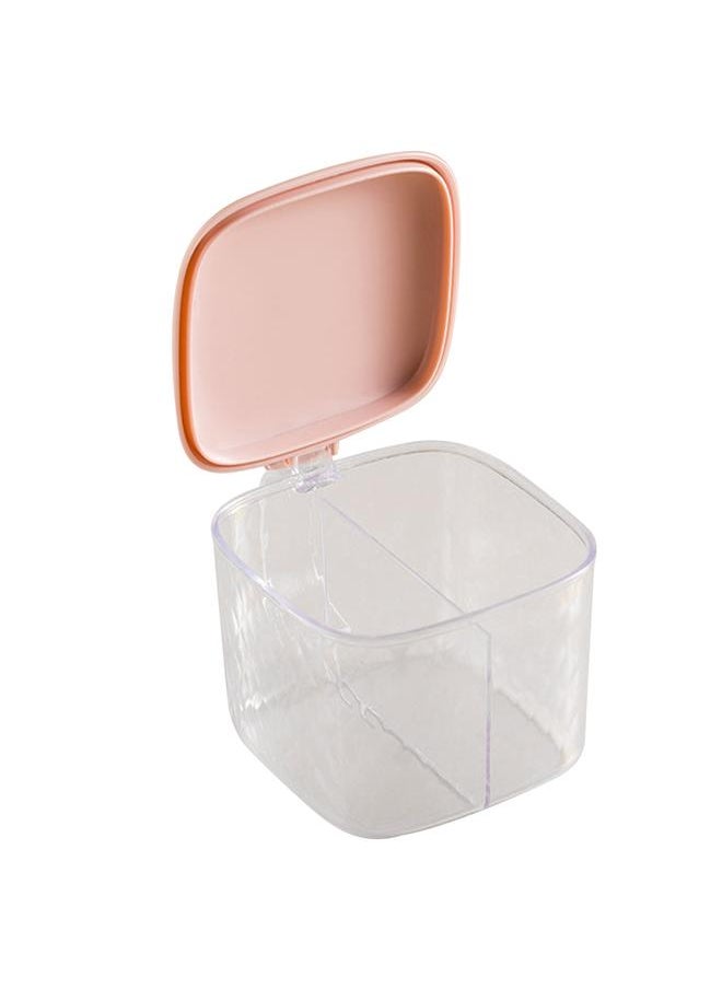 Thoraya 2 Compartment Clear Seasoning Box Kitchen Clear Seasoning Storage Container for Spice Salt Sugar Cruet Condiment Jars with Spoons  - Image 1
