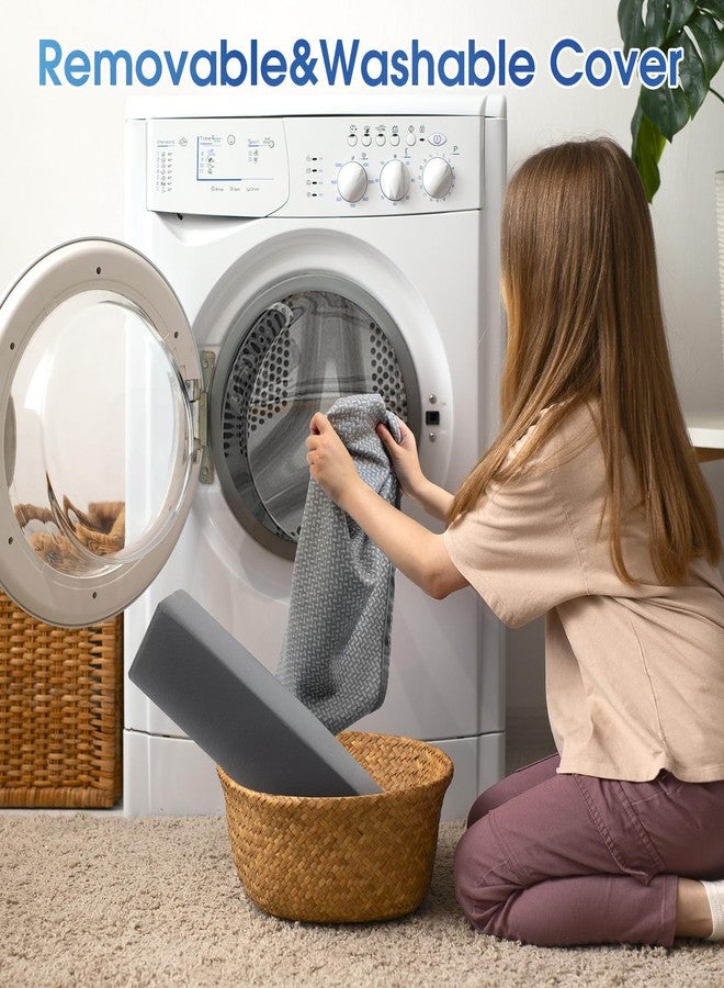 وسادة ركبة TranquilRelax للنوم على الظهر، وسادة نصف قمر من إسفنج الذاكرة لدعم الساقين، ودعم أسفل الركبة، وراحة الكاحل والقدم، وسادة تقويمية للنوم على الجانب (رمادي، 20.4 بوصة × 8 بوصة × 4.9 بوصة). - Image 4