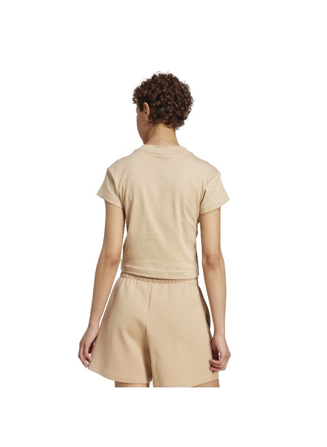 Adidas W Fi Sl Bb Tee Brown Training T-Shirts For Women XS  - Image 3
