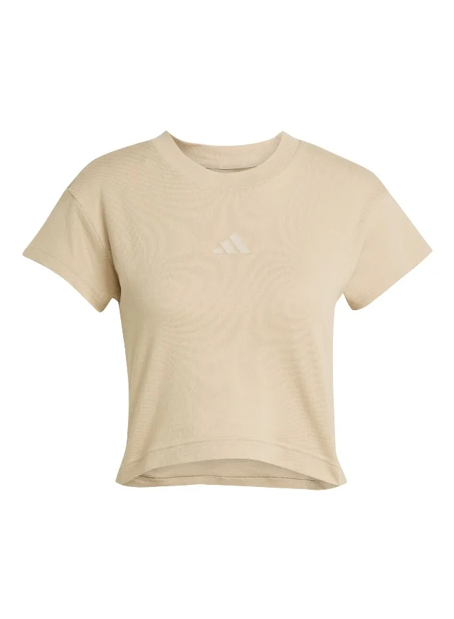 Adidas Adidas W Fi Sl Bb Tee Brown T-Shirt (Short Sleeve) T-Shirts For Women