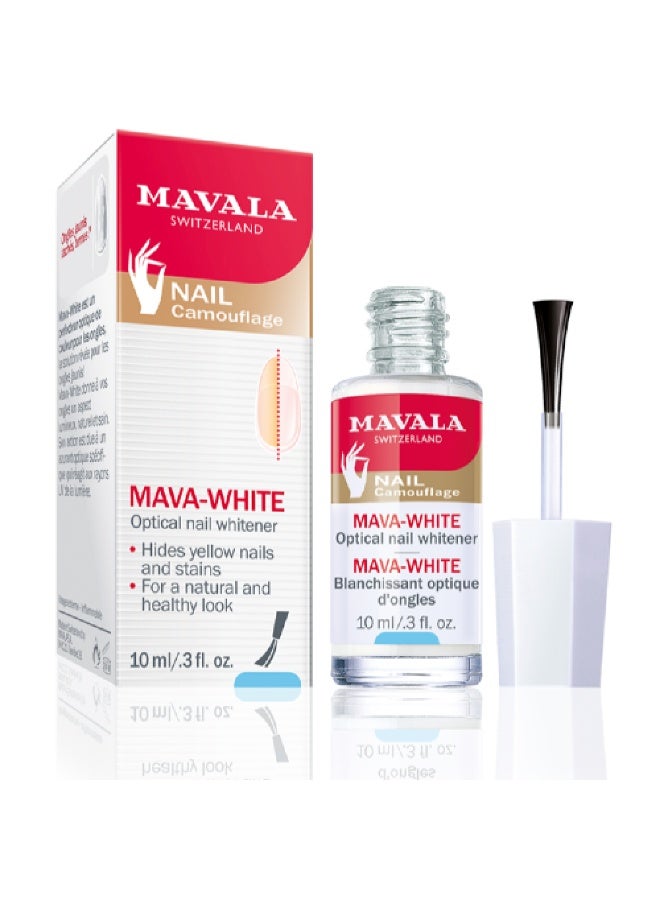 Mavala Mava‑White Optical Nail Whitener – Nail Brightening Treatment, 10 ml clear