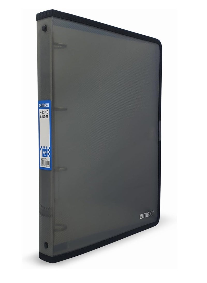 Maxi - Maxi A4 Ring Binder With 4 Ring Translucent Black, waterproof, dust-proof, very practical, and reusable - Image 1
