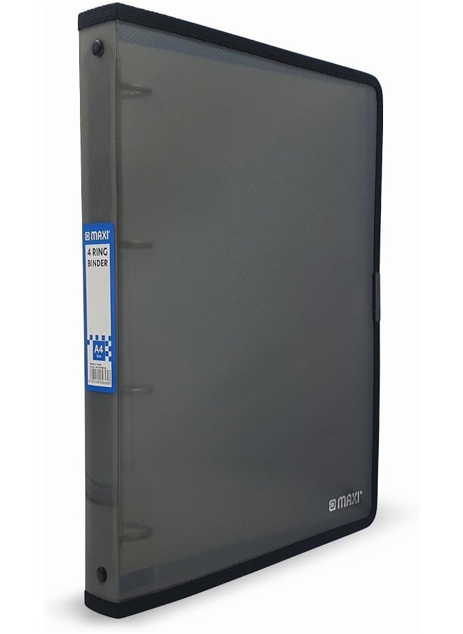 Maxi - Maxi A4 Ring Binder With 4 Ring Translucent Black, waterproof, dust-proof, very practical, and reusable - Image 1