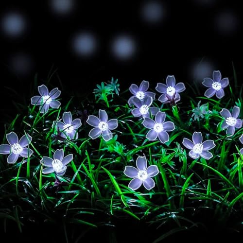 KHIZAR Silicone Flower Fairy Lights – Cherry Blossom LED String Lights for Home Decoration, Valentine Gifts, Mother’s Day, Boys & Girls Bedroom Décor (Blue Color) - Image 2
