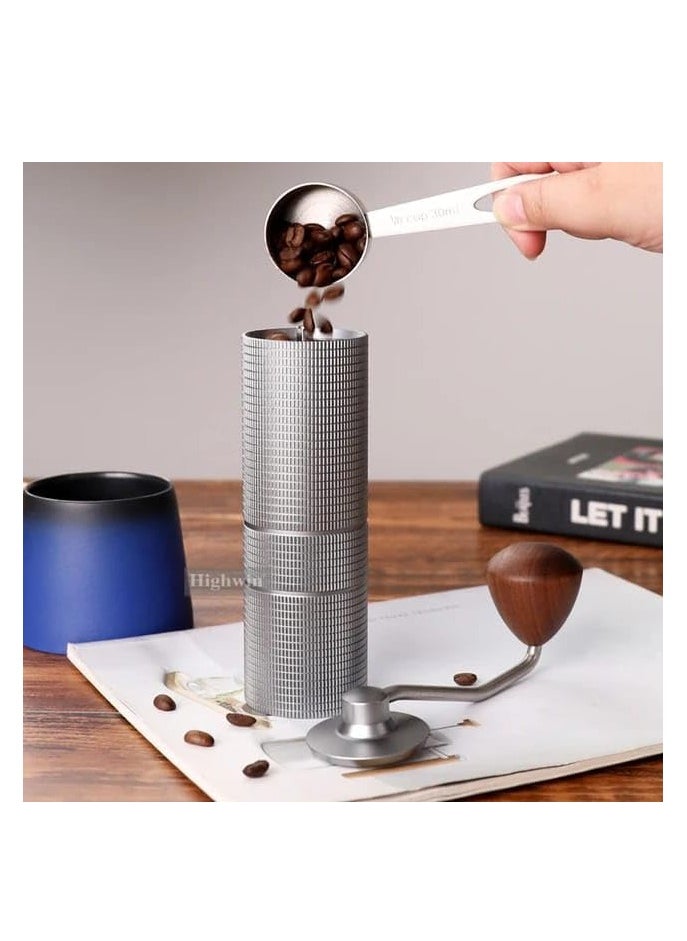 Generic - Liying Manual Coffee Grinder with Conical Burr, Hand Coffee Grinder with Adjustable Setting, Capacity 30g (Grey) - Image 1