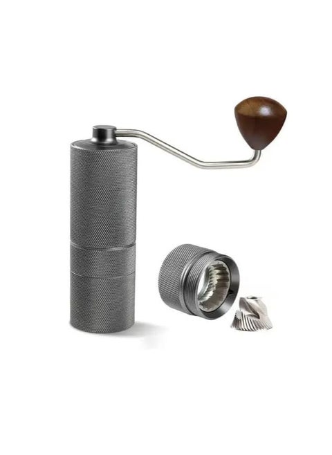 Liying Manual Coffee Grinder with Conical Burr, Hand Coffee Grinder with Adjustable Setting, Capacity 30g (Grey)