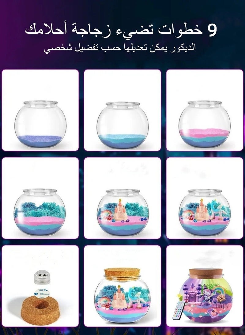 Kuromi Light-Up Terrarium Kit for Kids - LED Night Light Birthday Gift for Girls Ages 4 5 6 7 8-12 Year Old -  Kuromi Toys for Girls - DIY Arts and Crafts Kit for Kids - Image 4