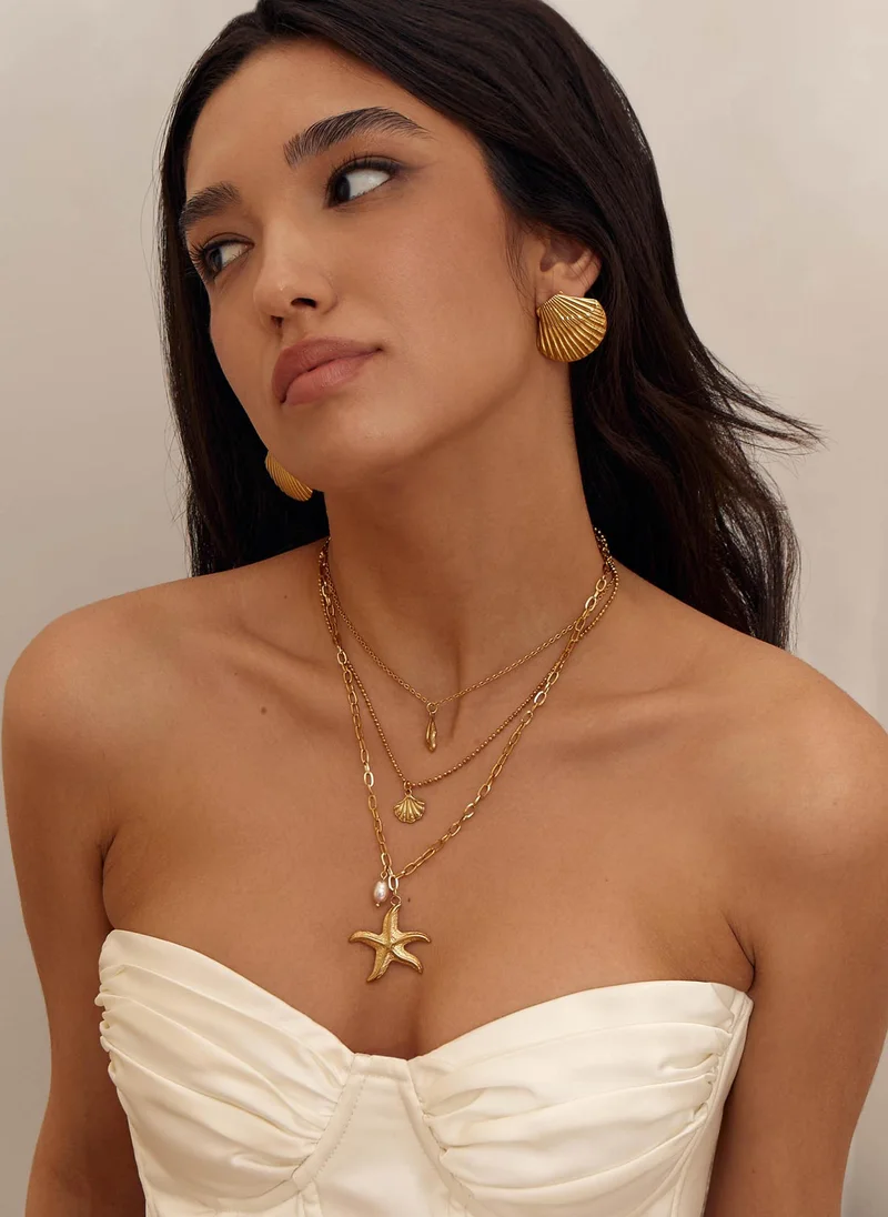 ليتشي أقراط صدفية