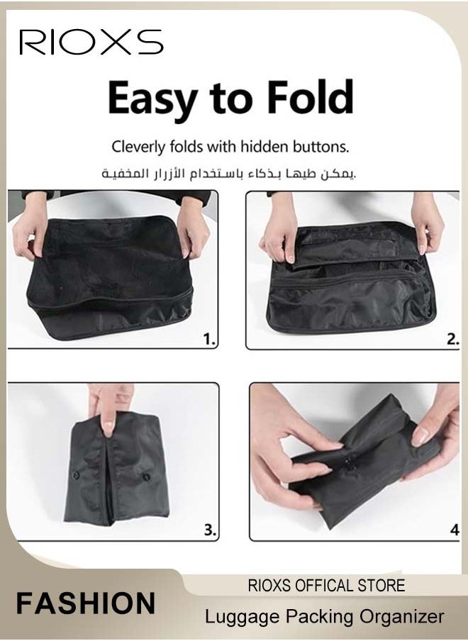 RIOXS - 7 Pcs Packing Cubes, Luggage Packing Organizer For Travel, Packing Cube Organizer Set,  Clothes Shoes Storage Bags, Travel Accessory Organizer For Suitcases Luggage, Convenient Travel Packing Organizer - Image 1