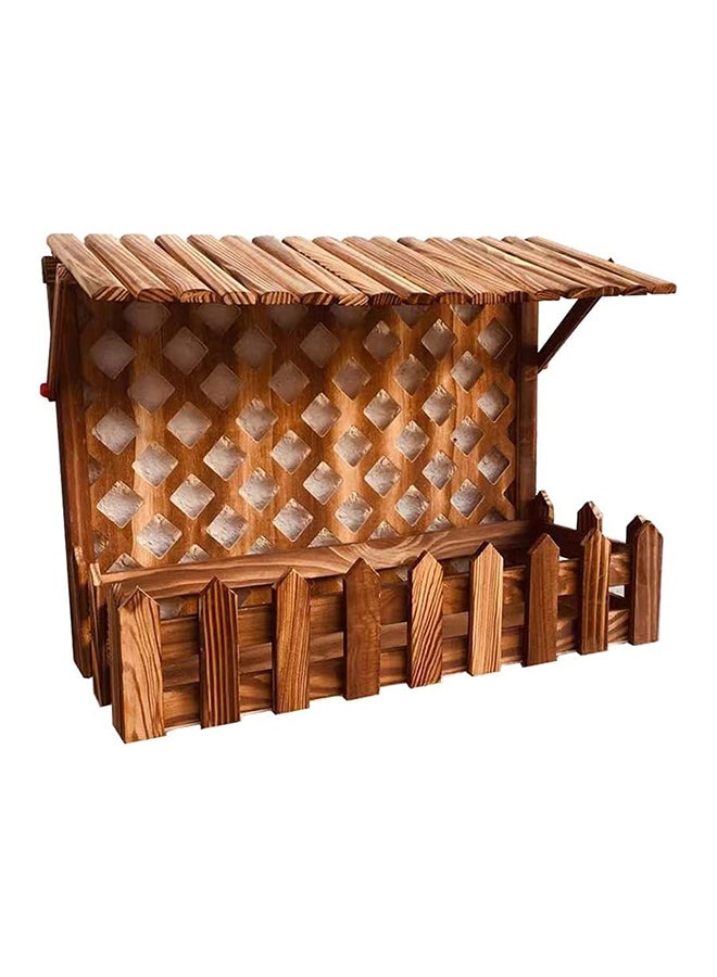 Hometaste Wooden Flowers Pot Wood Planter Flowers Vase Wooden Wall Planter - Hanging Flowers Basket Decorative Artificial Plants Pot,Home Shaped Flower Pot