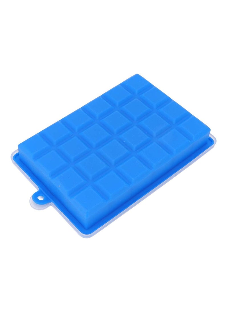 BLOOMING TIME - 3Pcs Reusable Silicone Ice Cube Tray,Ice Cube Maker with Removable Lid,Easy Demoulding 24 Grids Ice Cube Mold,for Whiskey and Cocktails (Blue) - Image 1