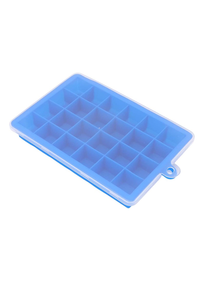 BLOOMING TIME - 3Pcs Reusable Silicone Ice Cube Tray,Ice Cube Maker with Removable Lid,Easy Demoulding 24 Grids Ice Cube Mold,for Whiskey and Cocktails (Blue) - Image 1