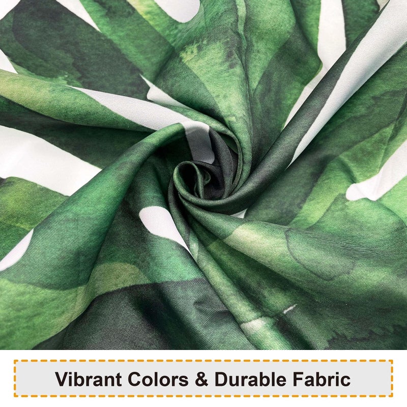 Baccessor Tropical Green Plant Shower Curtain Waterproof Washable Fabric Summer Bathroom Decor Botanical Banana Monstera Leaf Palm Tree Shower Curtain with Hooks 72 W x72 H Inch - Image 3