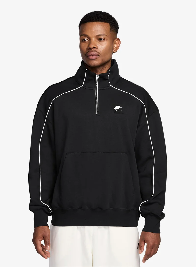 نايكي سترة رياضية صوفية بسحاب ربعي لكرة السلة الهوائية