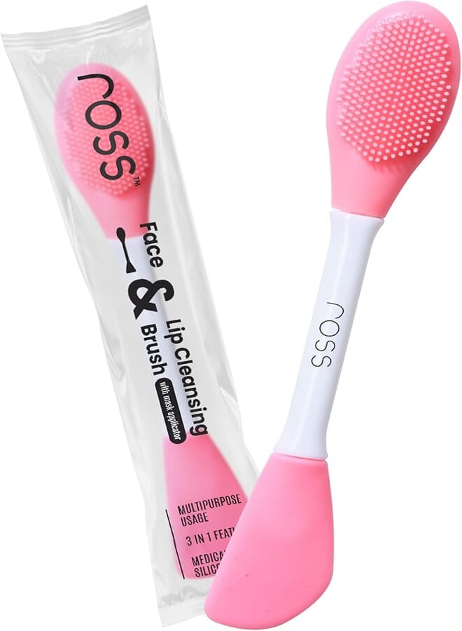 Ross Silicone Face Mask Applicator & Lip Cleansing Brush Made With Ultra Hygienic Soft Silicone Bristle For Gentle Exfoliation (Light Pink)