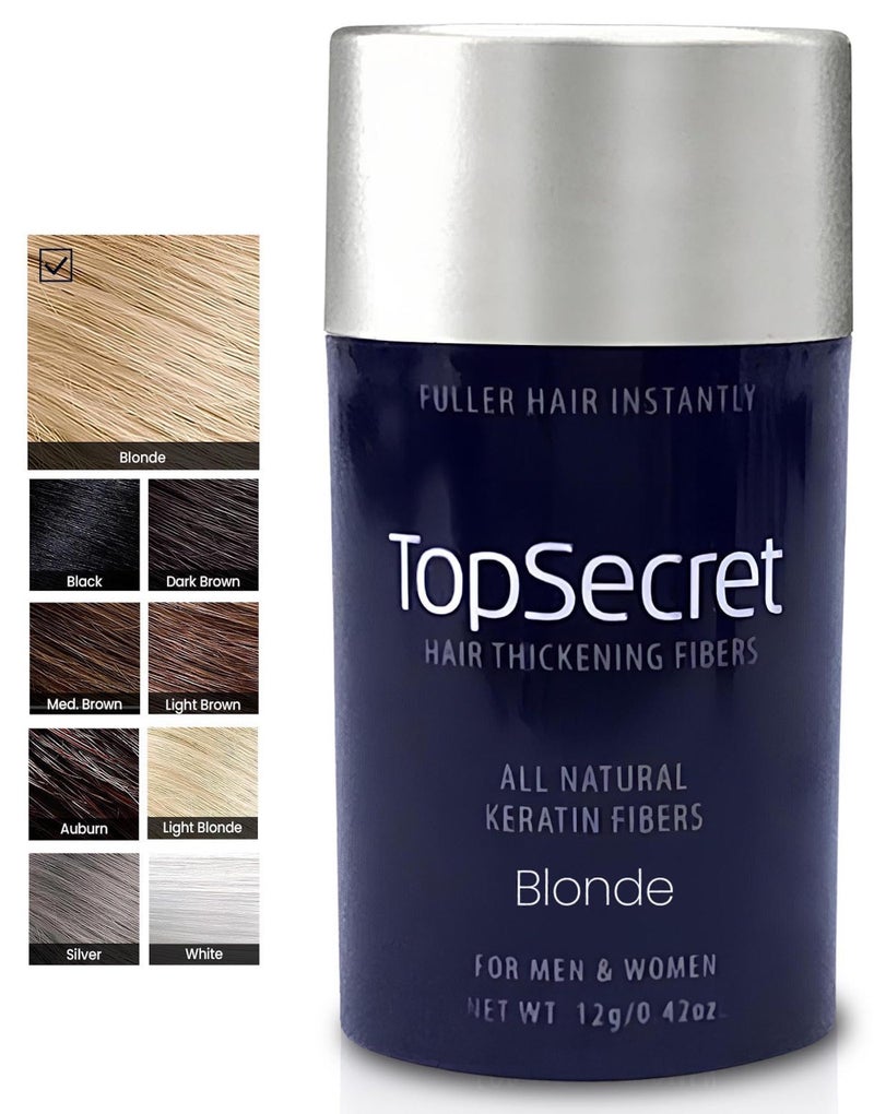 Top Secret Hair Thickening Building Fibers Refills  Undetectable  Natural Hair Filler  for Men  Women  Instantly Fill In Fine Thinning Hair  Weather  Sweat Resistant Blonde Regular