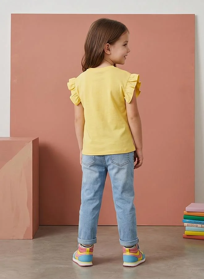 Babies & More Babies & More Toddler Girls Yellow Short Sleeve T-Shirt