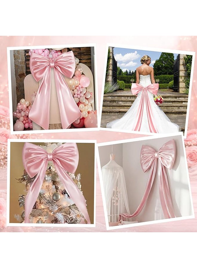 Decor Large Bow for Room, Giant Ribbon Tie for Birthday Party Backdrop Wall Decor, 24 X 36 Inches - Pink - Image 3