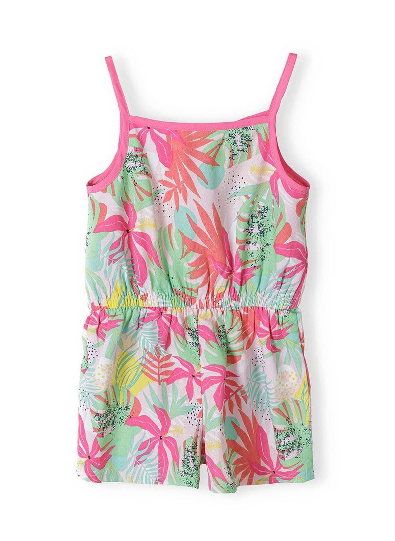 MINOTI Kids Girls Summer Playsuit with Elastic Waist and Straps  - Image 2