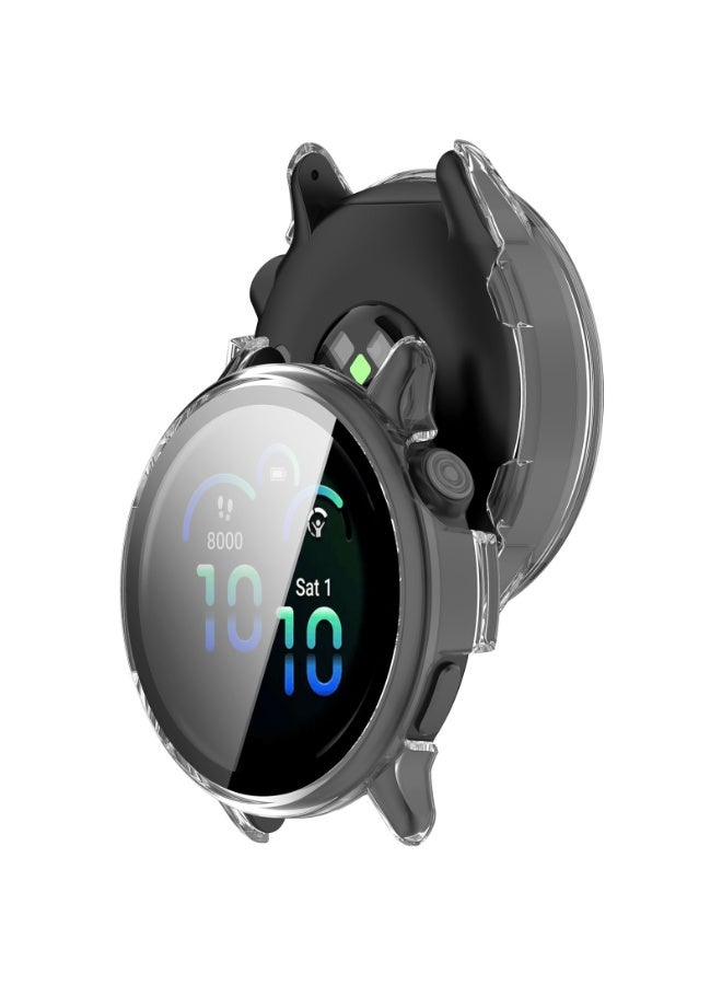 1pcs Glass+Case Protective PC Case Glass For Garmin Vivoactive 6 All-around Screen Protector Bumper Protective Cover Compatible With Vivoactive6 Cover Shell (Clear) - Image 2