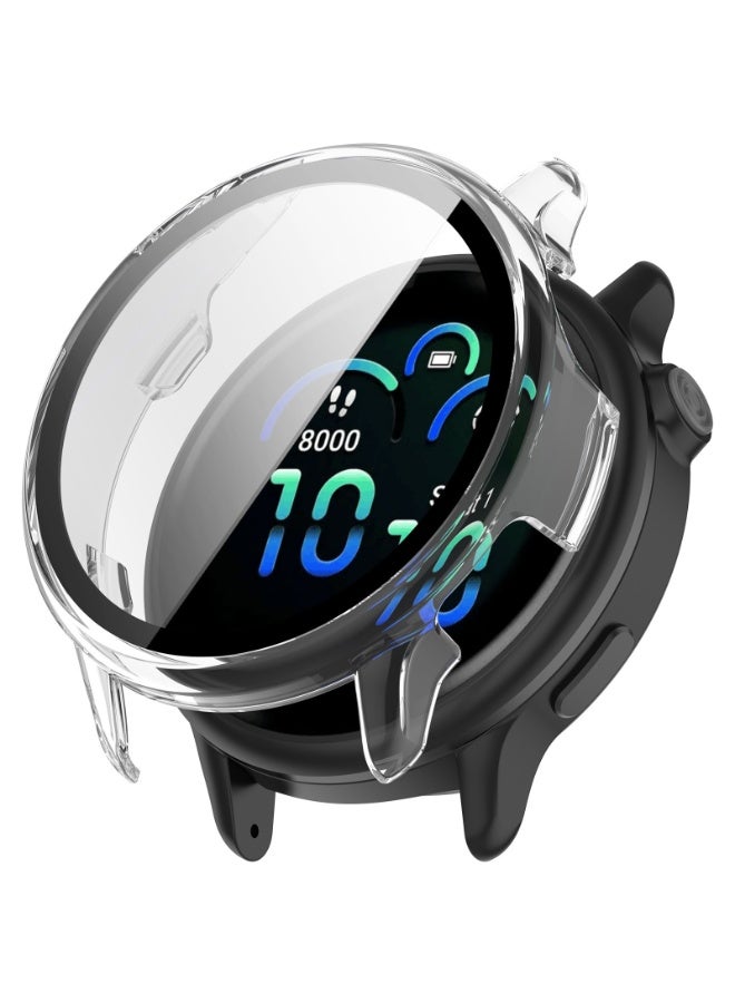 1pcs Glass+Case Protective PC Case Glass For Garmin Vivoactive 6 All-around Screen Protector Bumper Protective Cover Compatible With Vivoactive6 Cover Shell (Clear) - Image 1