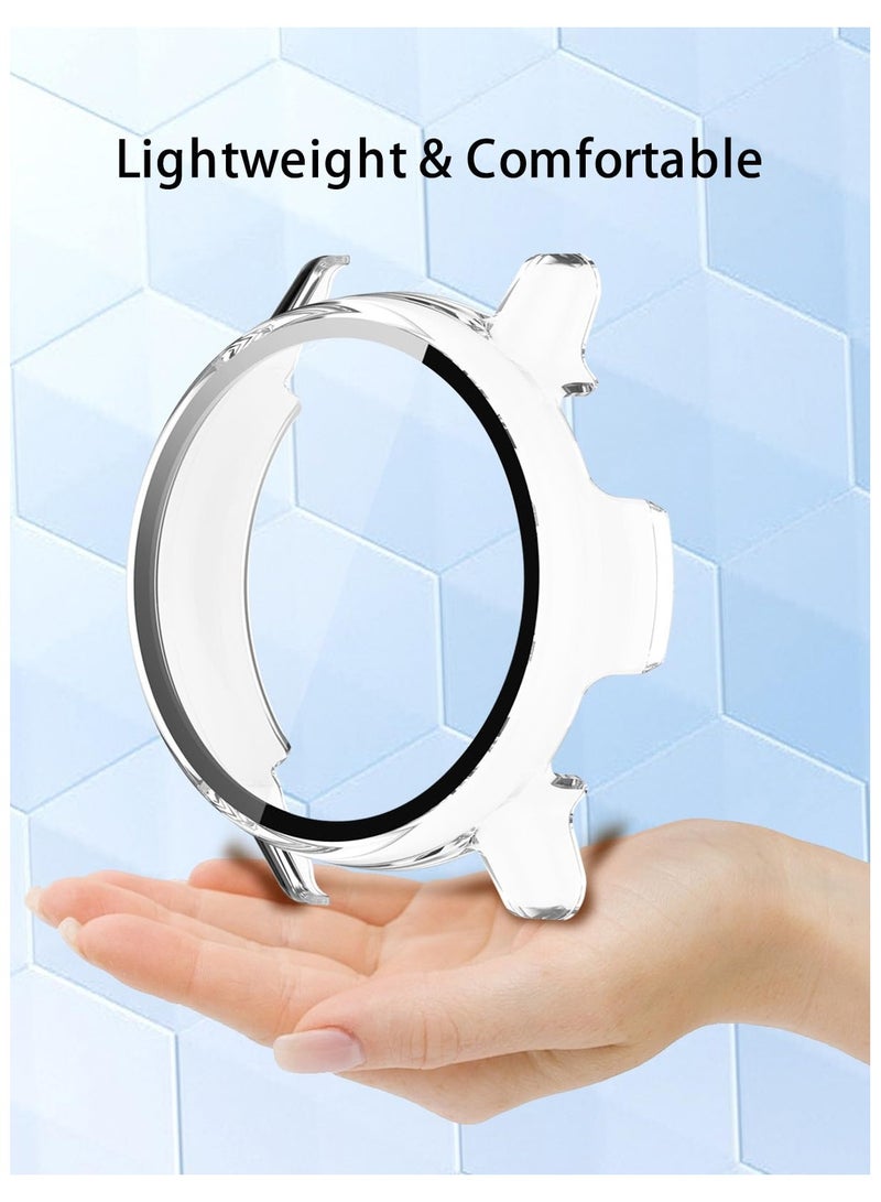 1pcs Glass+Case Protective PC Case Glass For Garmin Vivoactive 6 All-around Screen Protector Bumper Protective Cover Compatible With Vivoactive6 Cover Shell (Clear) - Image 5