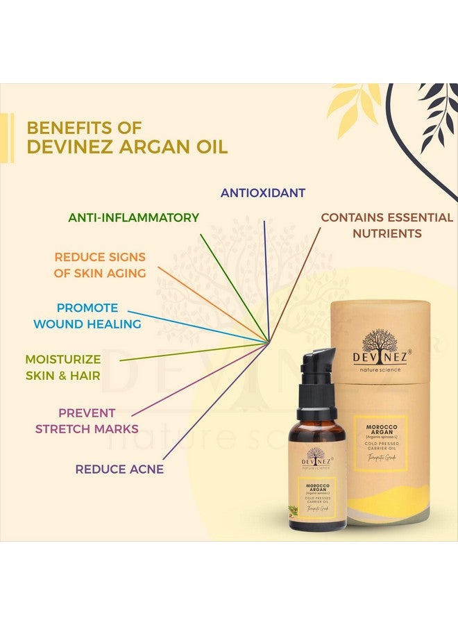 ديفينيز زيت الأرجان المغربي (أرغانيا سبينوزا) من ديفينيز، 30 مل - طبيعي 100%، غير مخفف لتغذية الشعر والوجه والبشرة والعناية بالجسم والأظافر ومرطب طبيعي 100% - Image 4