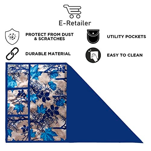 E-Retailer® Polyester 3-Layered Fridge Top Cover/Refrigerator Cover With 6 Utility Pockets (Color-Blue, Size-39x21 Inches) - Image 4