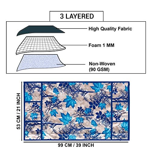 E-Retailer® Polyester 3-Layered Fridge Top Cover/Refrigerator Cover With 6 Utility Pockets (Color-Blue, Size-39x21 Inches) - Image 3