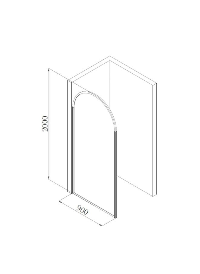 DANUBE HOME Milano Shower Partition (Wh-1A) 900*2000 - Brushed Gold | Tempered Glass Shower Partition | Glass Shower Partition Eclosure For Toilet Bathroom Washroom Shower Room - Brushed Gold  - Image 3