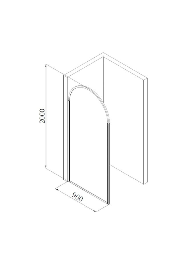 DANUBE HOME Milano Shower Partition (Wh-1A) 900*2000 - Brushed Gold | Tempered Glass Shower Partition | Glass Shower Partition Eclosure For Toilet Bathroom Washroom Shower Room - Brushed Gold  - Image 4