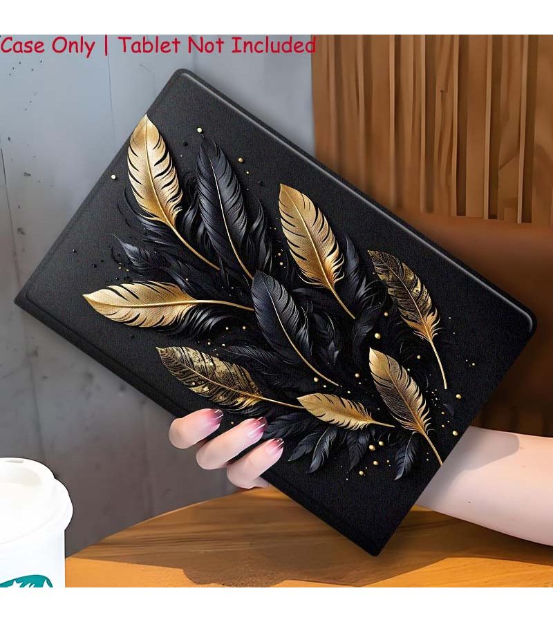 غطاء TPU مدمج لحامل القلم من Xiaomi Redmi Pad SE 8.7 4G - ريشة ذهبية سوداء - Image 3