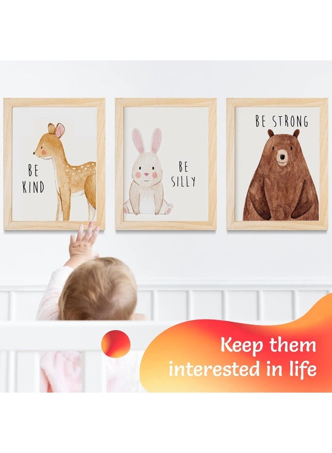 Throwback Traits Woodland Nursery Decor, Baby Animal Pictures for Baby Room, Baby Wall Decor, Nursery Wall Decor, Woodland Nursery Decor for Boys Set of 6 - 8 x 10 Inches - Image 3