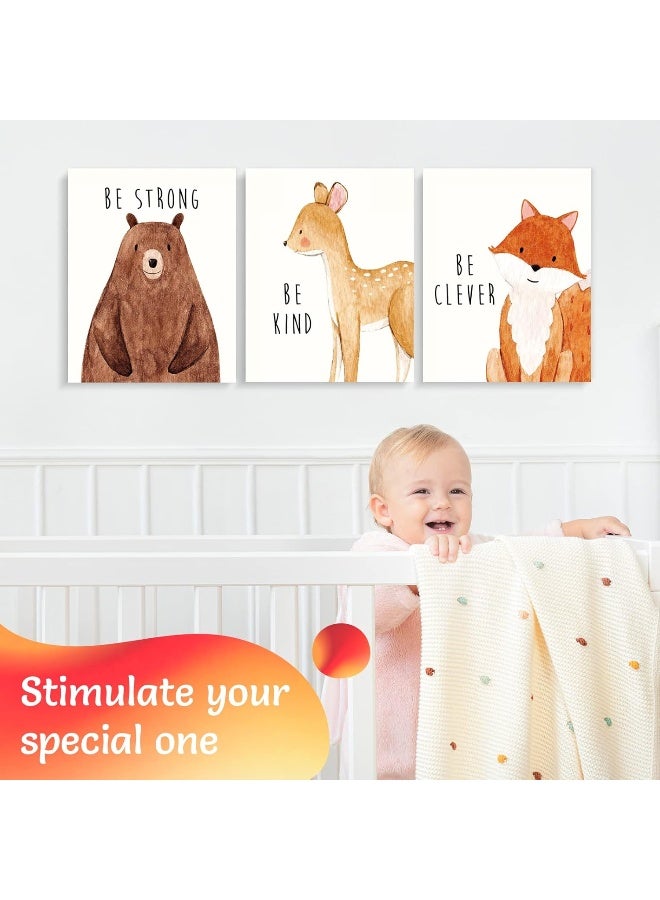 Throwback Traits Woodland Nursery Decor, Baby Animal Pictures for Baby Room, Baby Wall Decor, Nursery Wall Decor, Woodland Nursery Decor for Boys Set of 6 - 8 x 10 Inches - Image 2