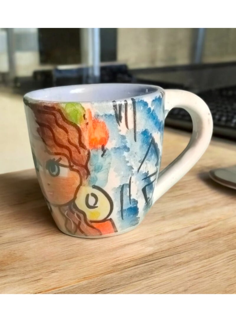 color zone pottery 150ml Pottery and Porcelain Mug, Each Piece is Unique, Microwave Safe  - Image 1