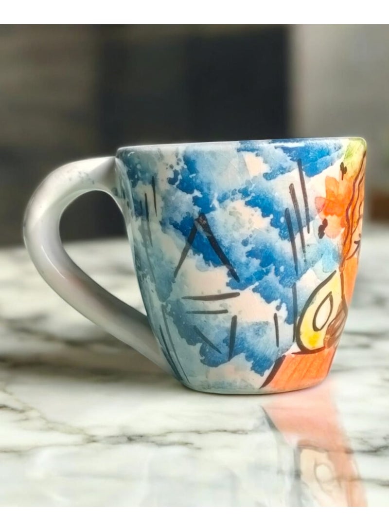 color zone pottery 150ml Pottery and Porcelain Mug, Each Piece is Unique, Microwave Safe  - Image 3