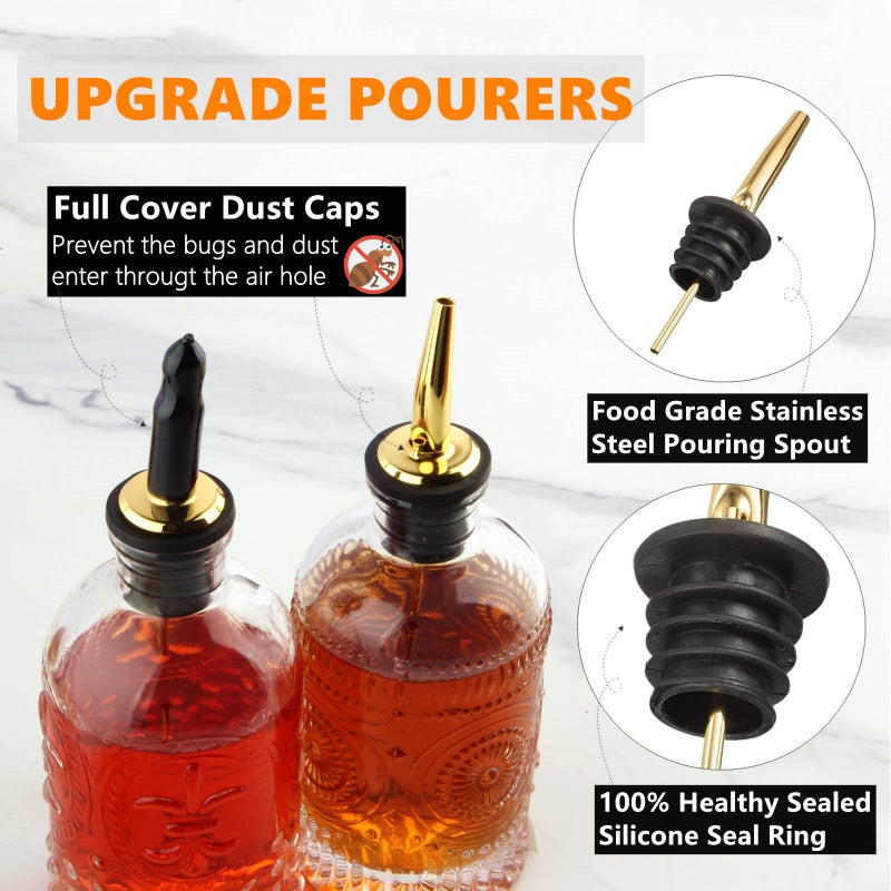 Shining Craft Syrup Dispenser Bottles Set, 4 Pack 7 OZ Bottles With Metal Pour Spout and Labels for Syrups, SC055 (4 Pack) - Image 3