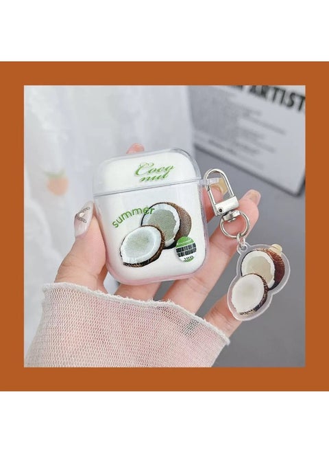 Building Blocks Dog Cartoon Suitable For Apple Airpods Wireless Bluetooth Headphone Case TPU Transparent Anti-fall Soft Case-Colour:Coconut + Pendant (single Style Starting From 50)-Applicable Model:airpods 4 （2024）
